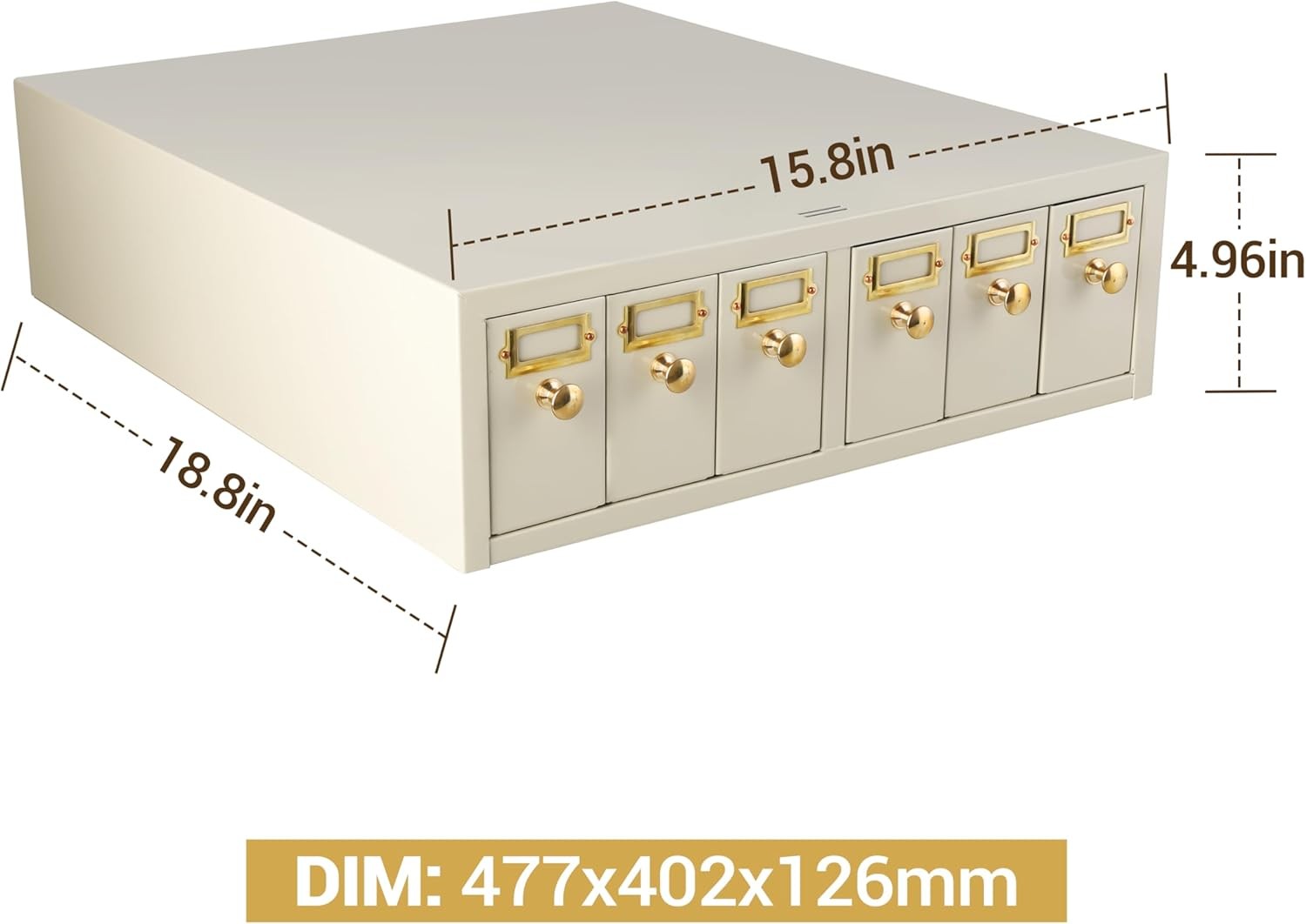 Microscope Slide Storage Cabinet,6 Drawers,Metal, Stackable, Tan