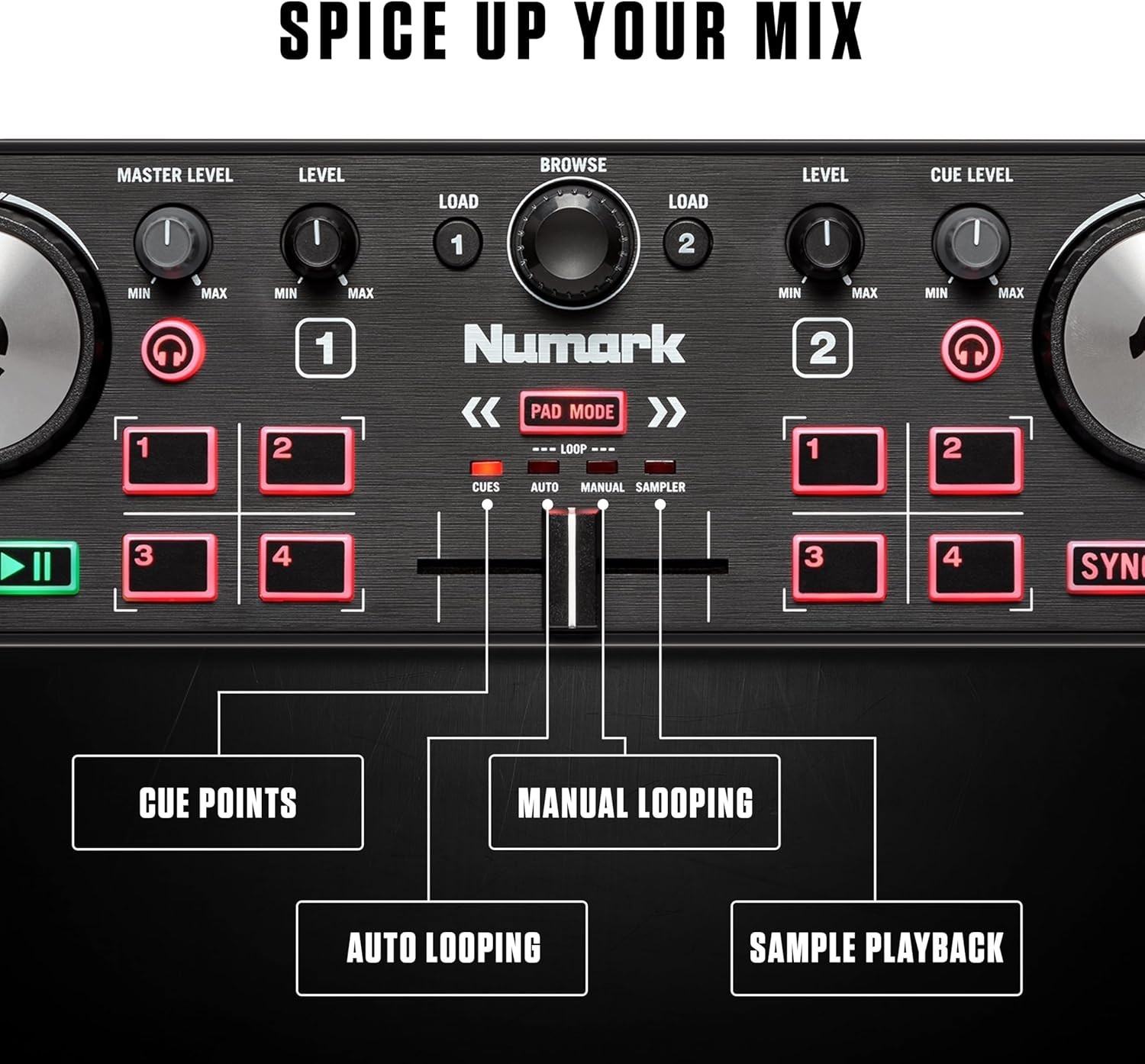 Serato DJ Lite Compact Controller - Portable 2 Deck Mixer with Audio Interface