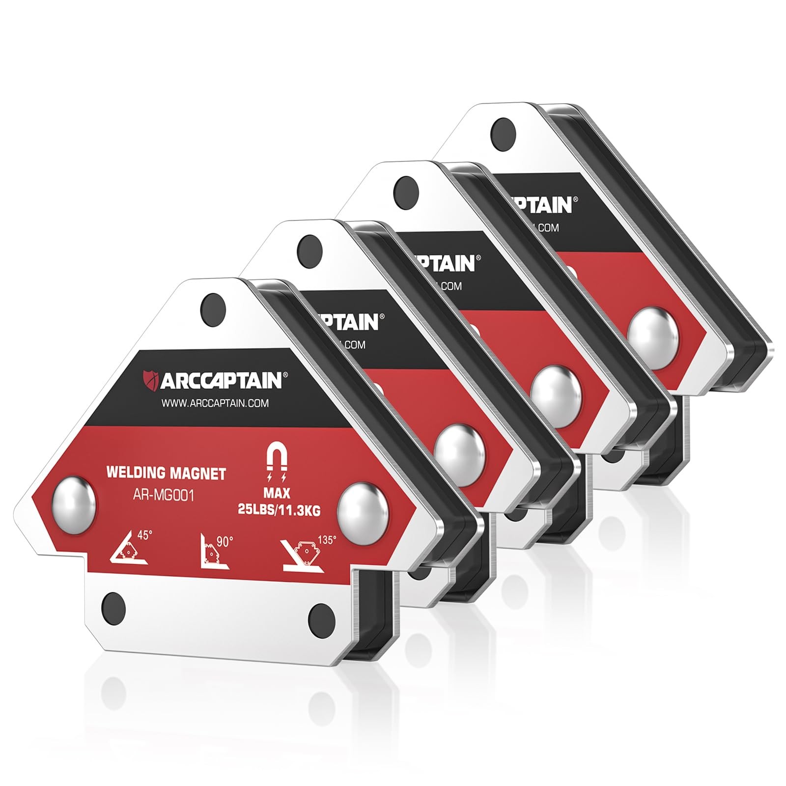 ARCCAPTAIN Welding Magnets 4pcs 25LB Magnet Set, Magnetic 25lbs