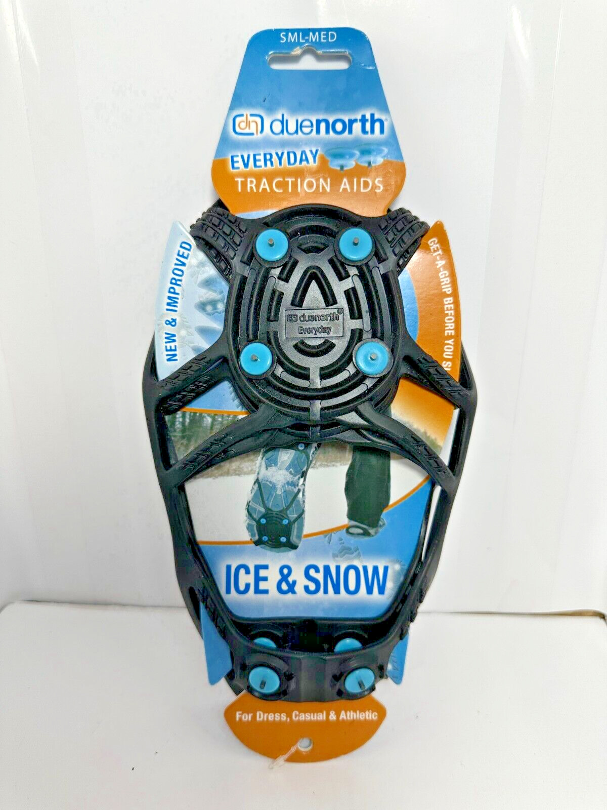 (1 Pair) due north Black W/2PK Spikes SML-MED for Ice & Snow Traction Aids