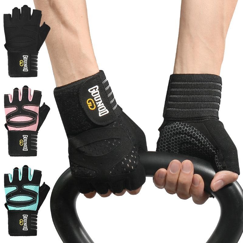 Gounod Weightlifting Gloves Wristband Support Breathable Anti-slip Sports Gym Gl