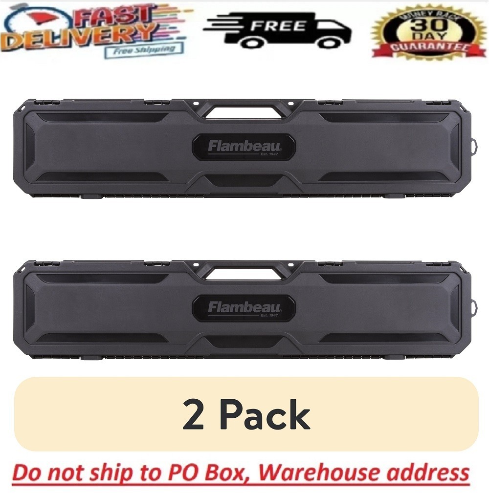 2pc Rifle Shotgun Hard Carry Case Single Gun Storage Box Padded Tactical Hunting