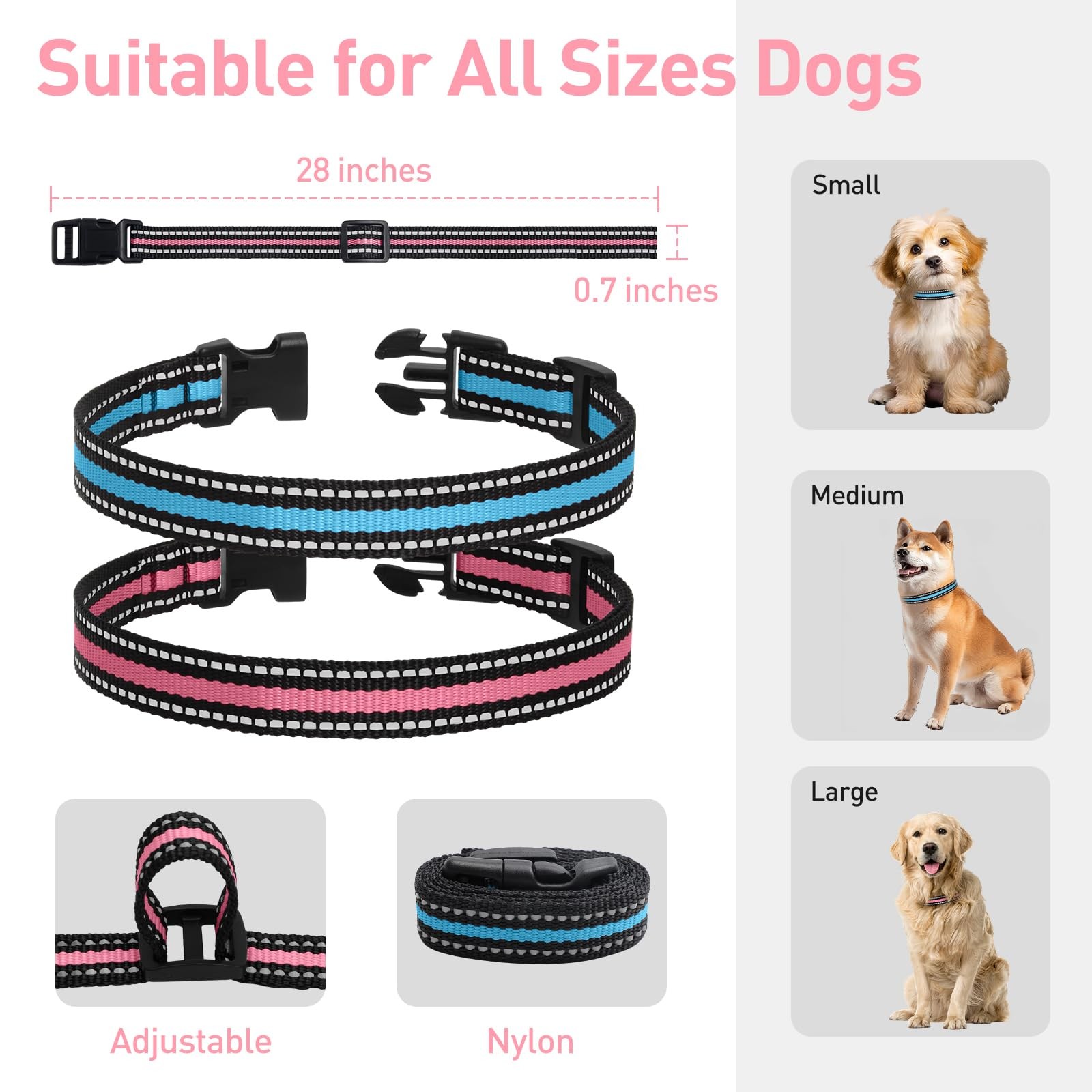 Collar Replacement Strap Compatible with Dog Training Collar Receiver, Reflec...