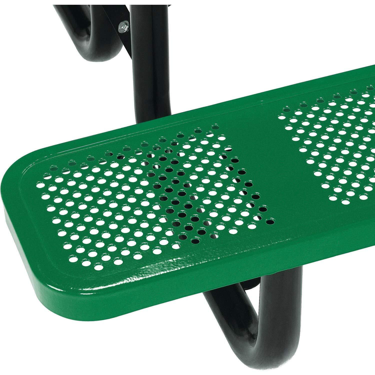 8' Rectangular Picnic Table Surface Mount Green (96" Long)