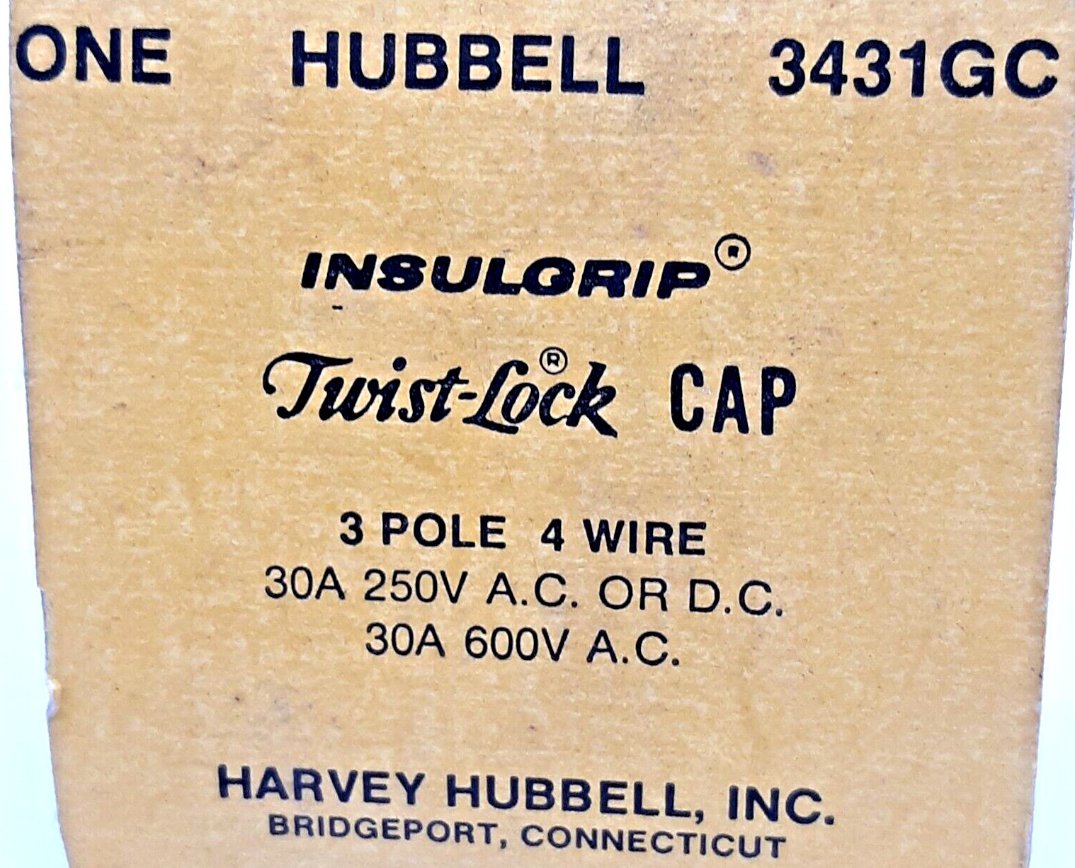 Hubbell 3431GC Insulgrip Twist-Lock Plug