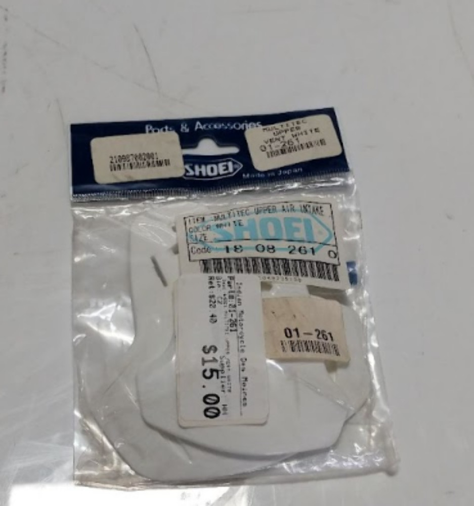 QTY 2 | Shoei Multitec Helmet Upper Vent White 01-261