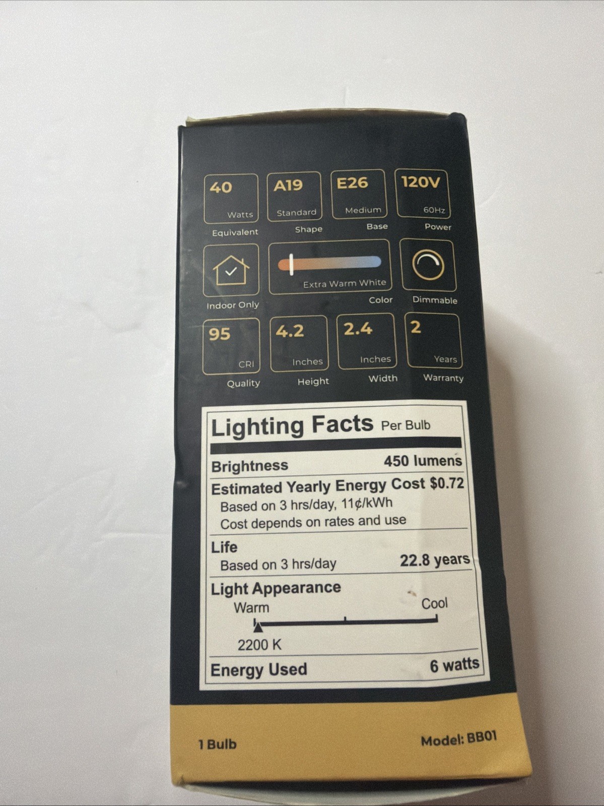 Bedtime Bulb for Better Sleep warm light open box