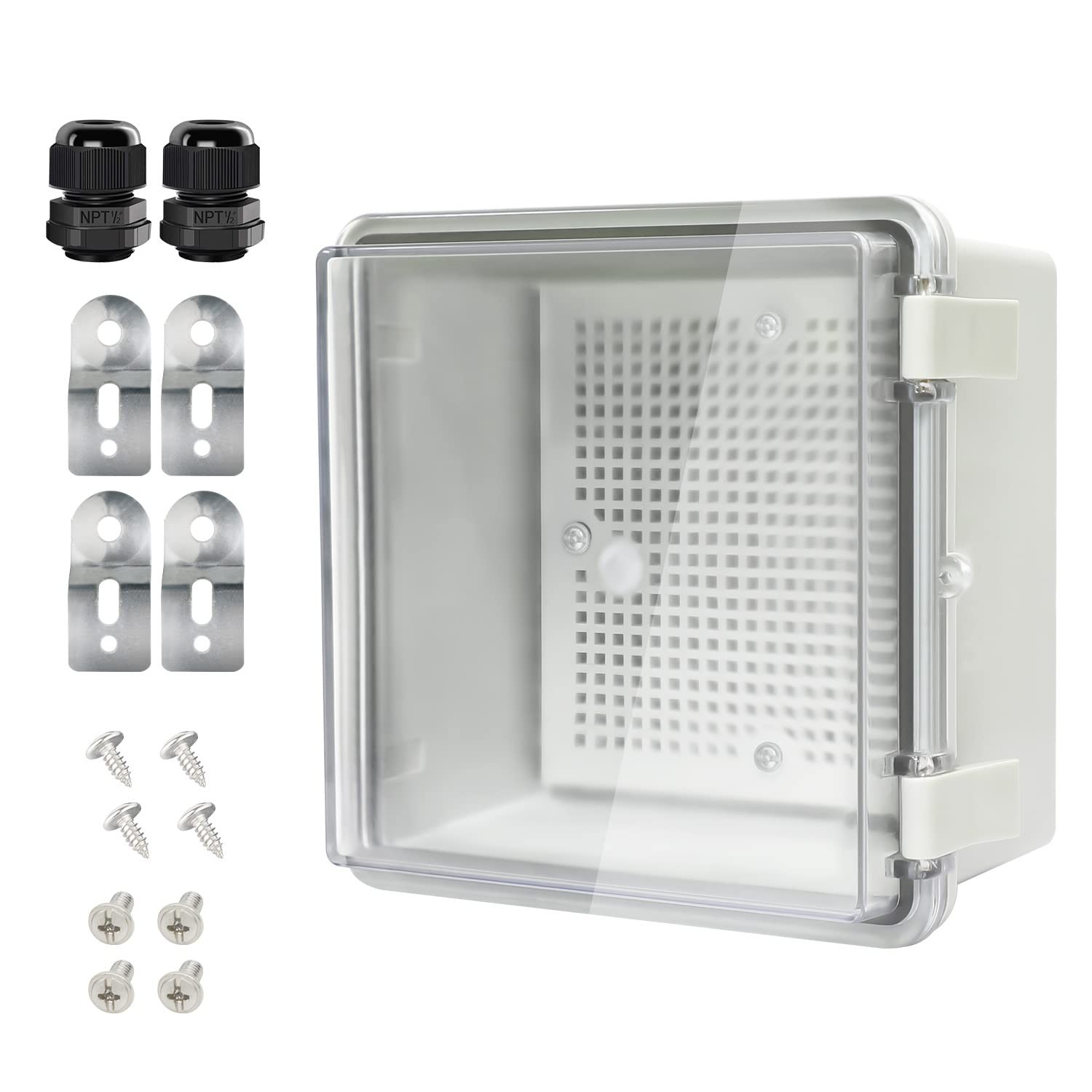 Junction Box IP65 Waterproof ABS Plastic Enclosure Hinged PC Clear Cover Elec...