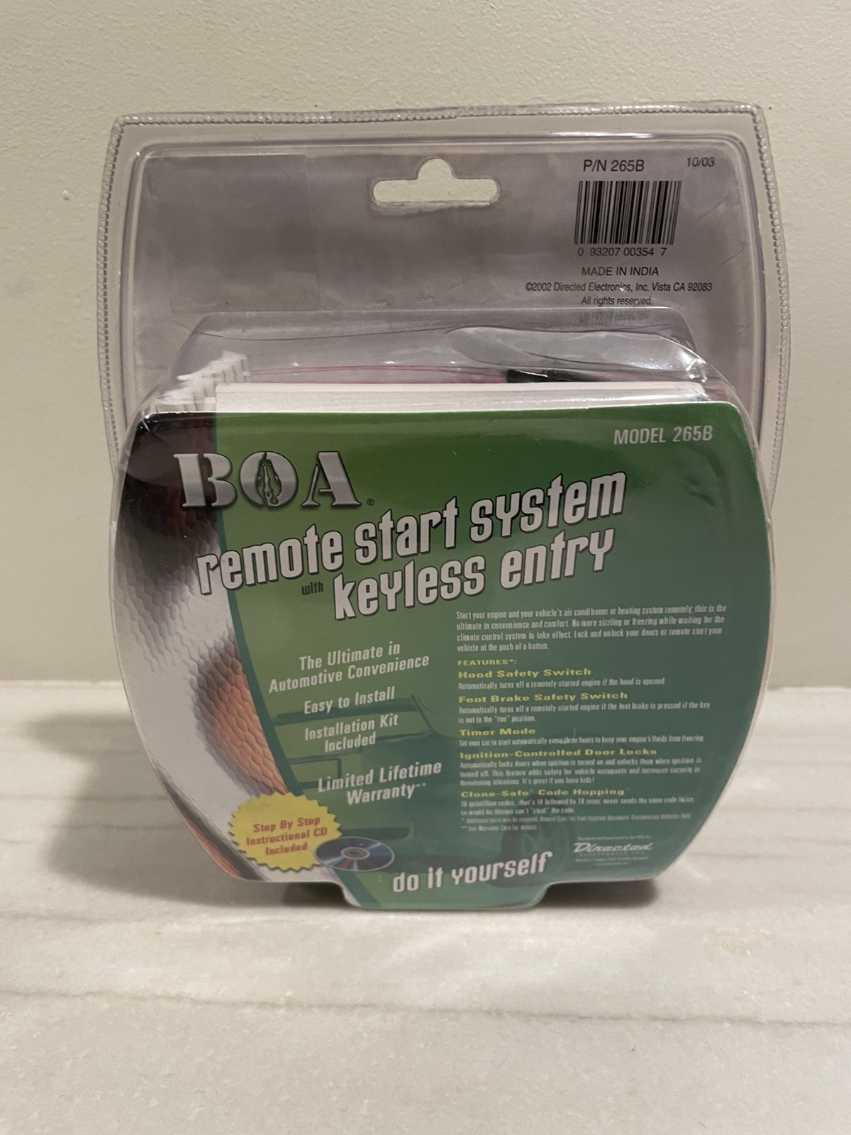 BOA Remote Start System & Keyless Entry 265B Installation Kit Universal