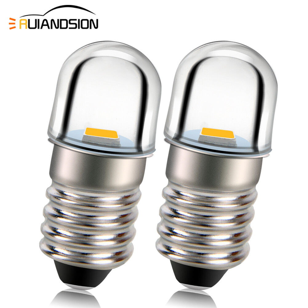White/ Warm White E10 LED Screw Base Interior Lamp Torch Bulb DC 3V/4.5V/6V/12V