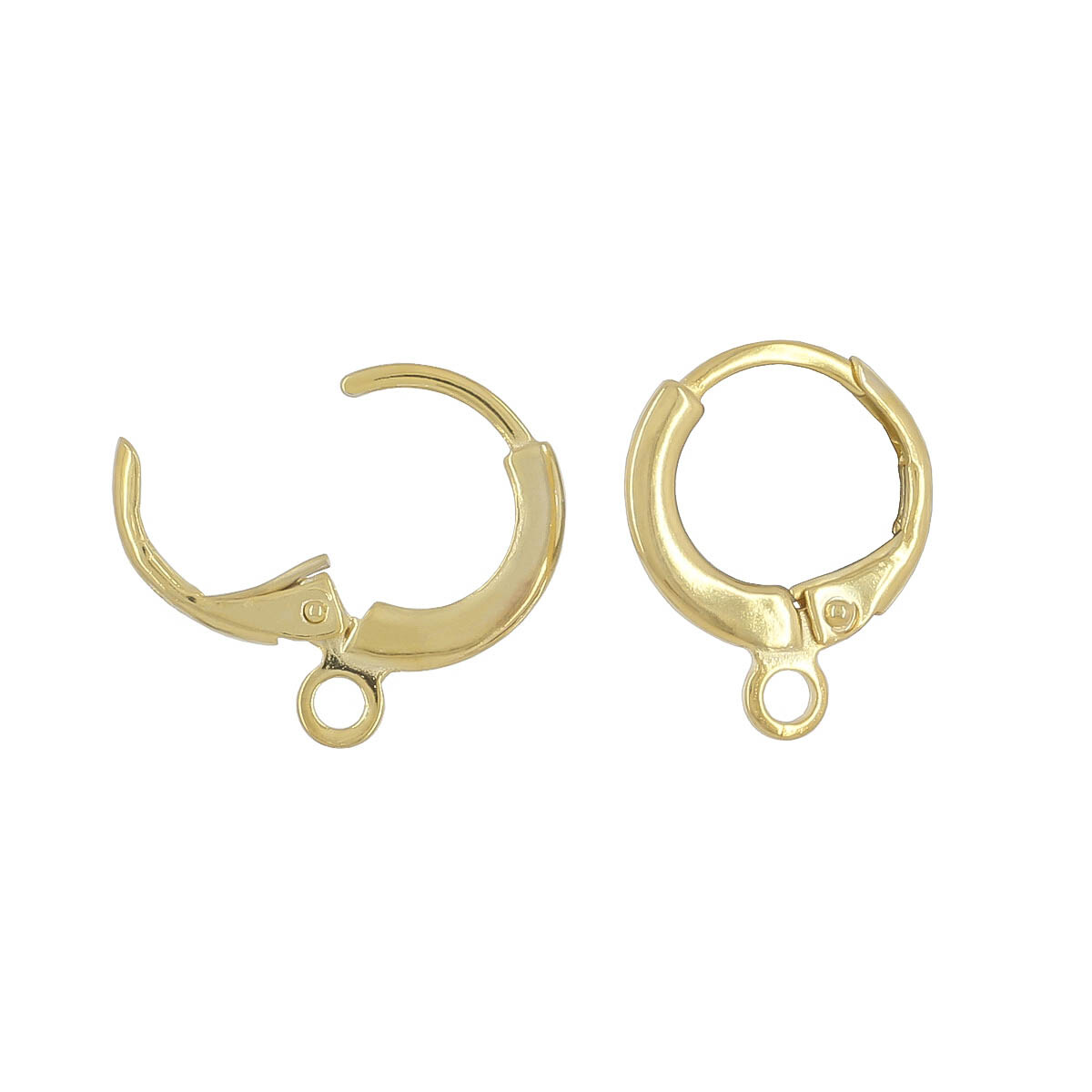 Gold Plated Sterling Silver Leverback Lever back Earrings Hoop 12mm #99955