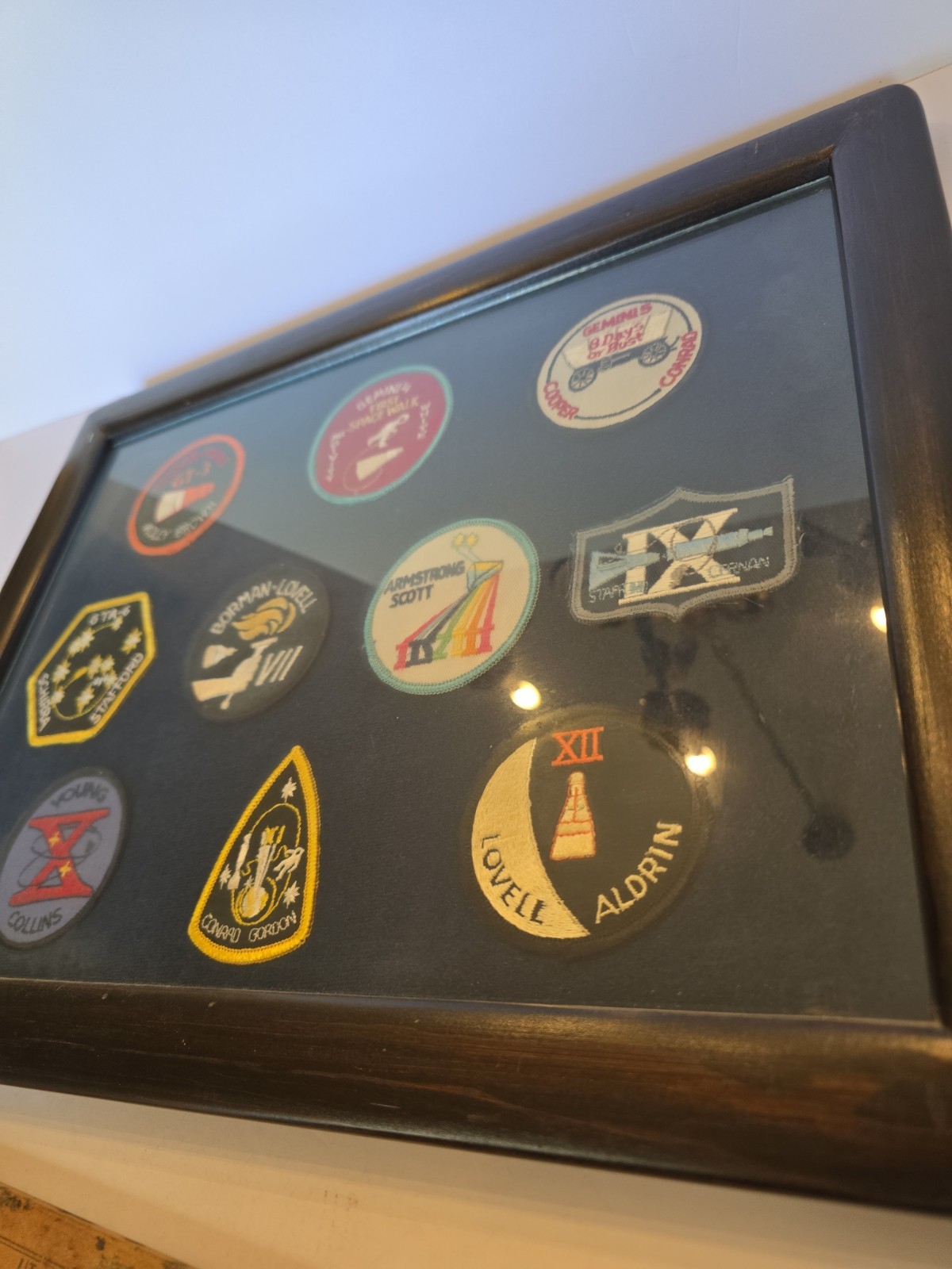Framed NASA Gemini Program Mission Patch Set 18x14 Wall Decor Display - 9...