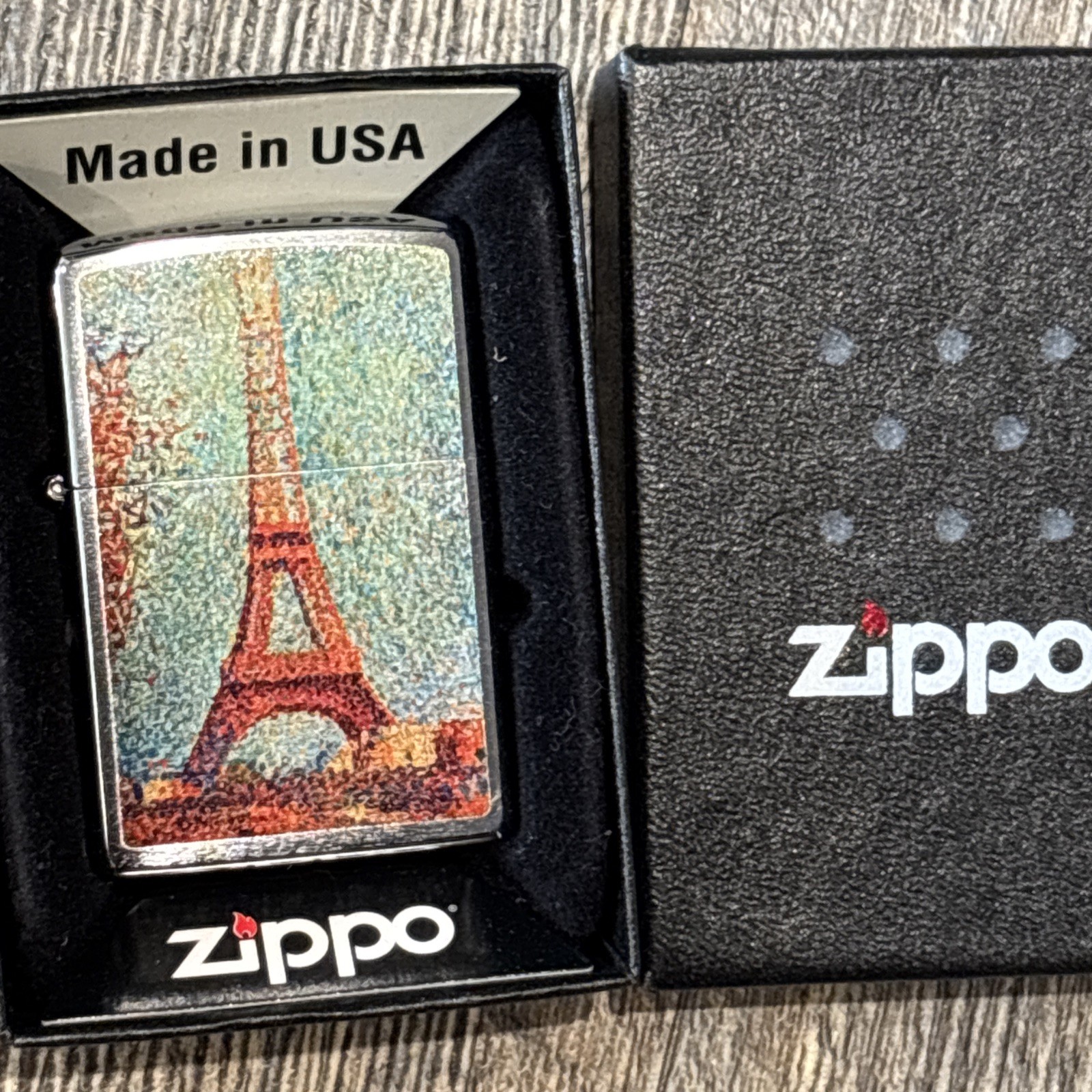 Eiffel Tower Zippo Art Georges Seurat