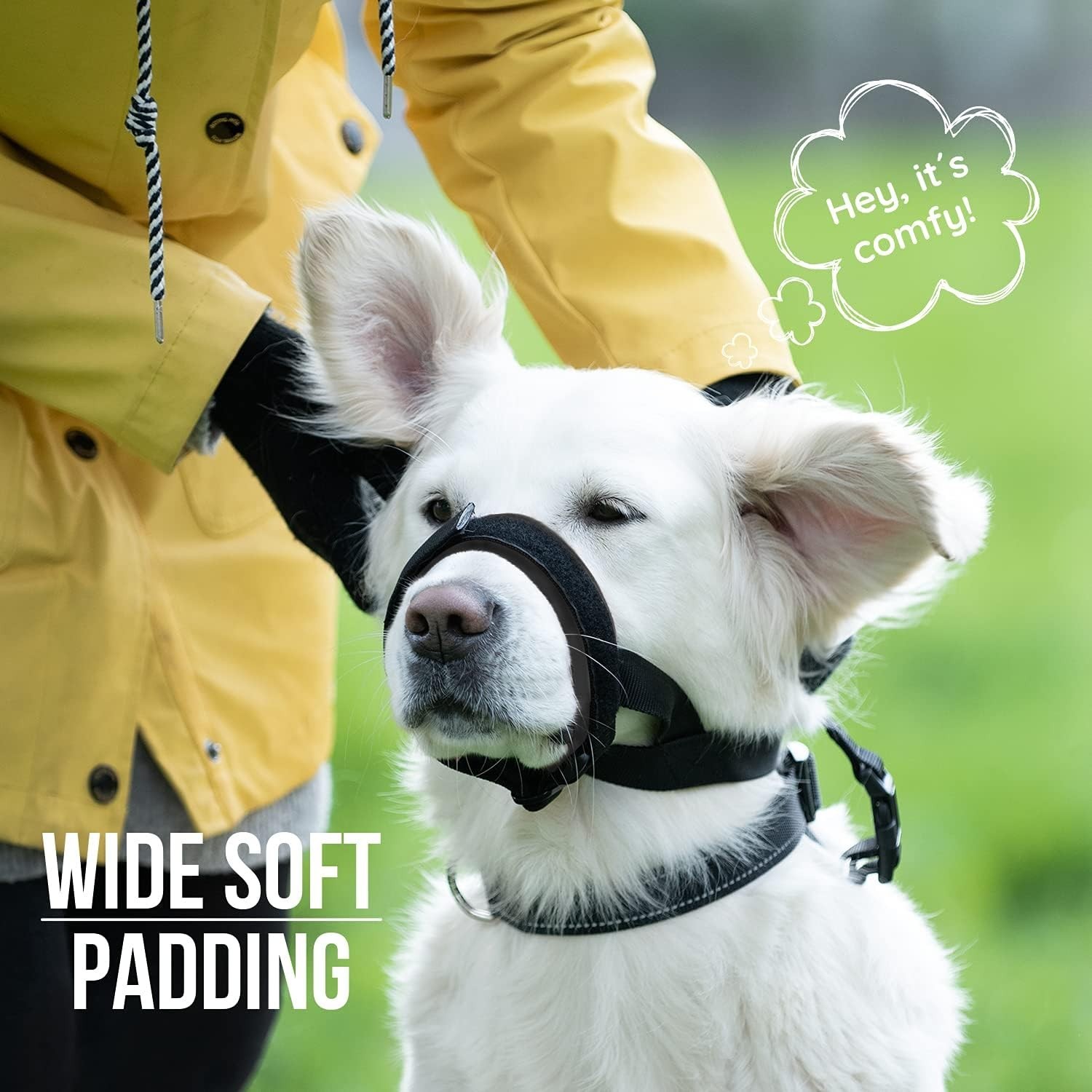 Comfortable Medium Dog Muzzle - Gentle Prevents Biting with Secure Fit, Grey