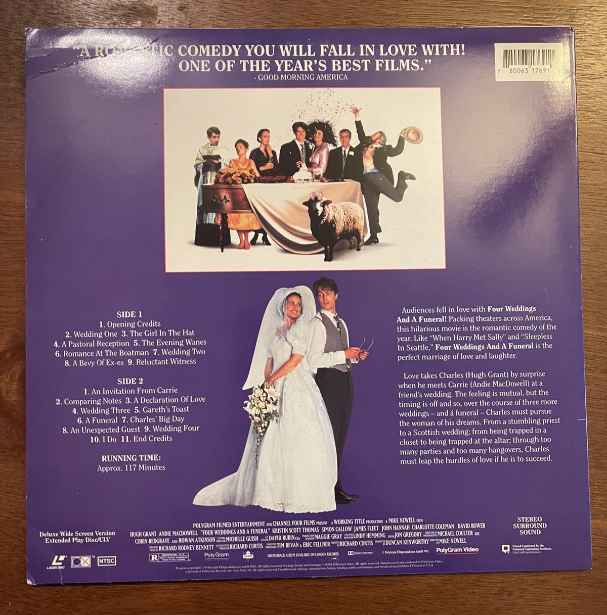 Four Weddings and A Funeral Laserdisc LD
