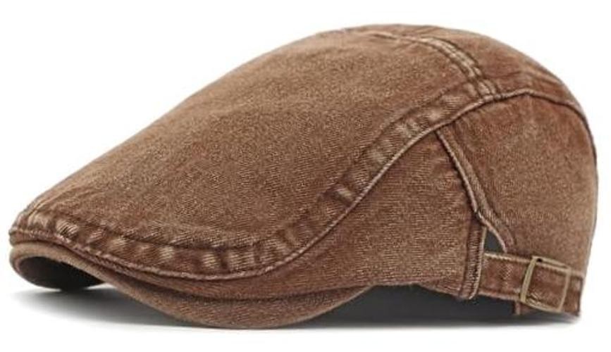 Newsboy Cap for Men Adjustable Flat Ivy Gatsby Cabbie Coffee (Brown Navy)