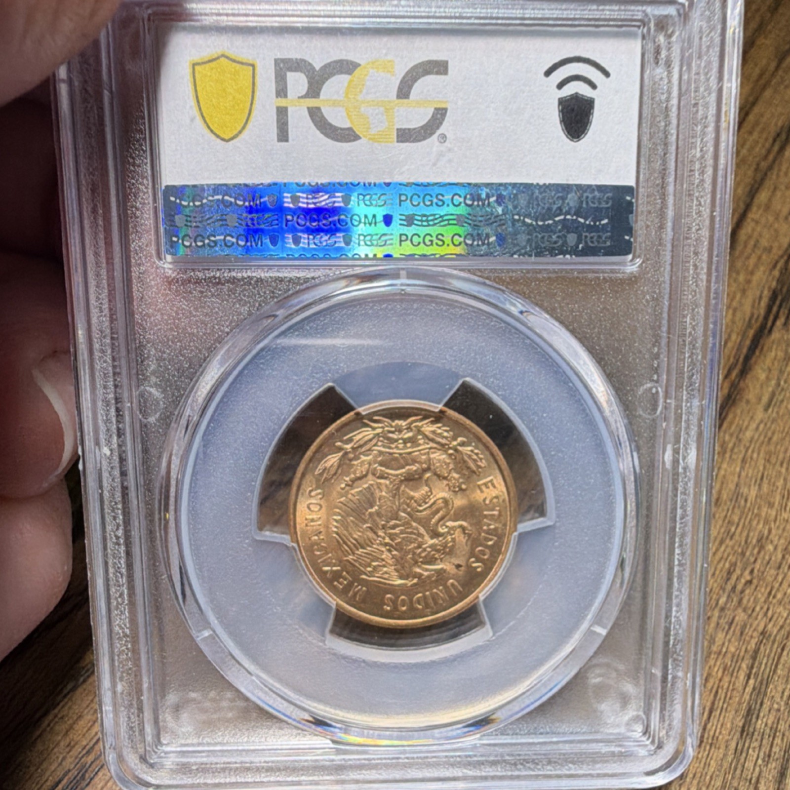 Rare Mexico 1959 Mo 10 Centavos Bronze PCGS MS65 RD KM#438