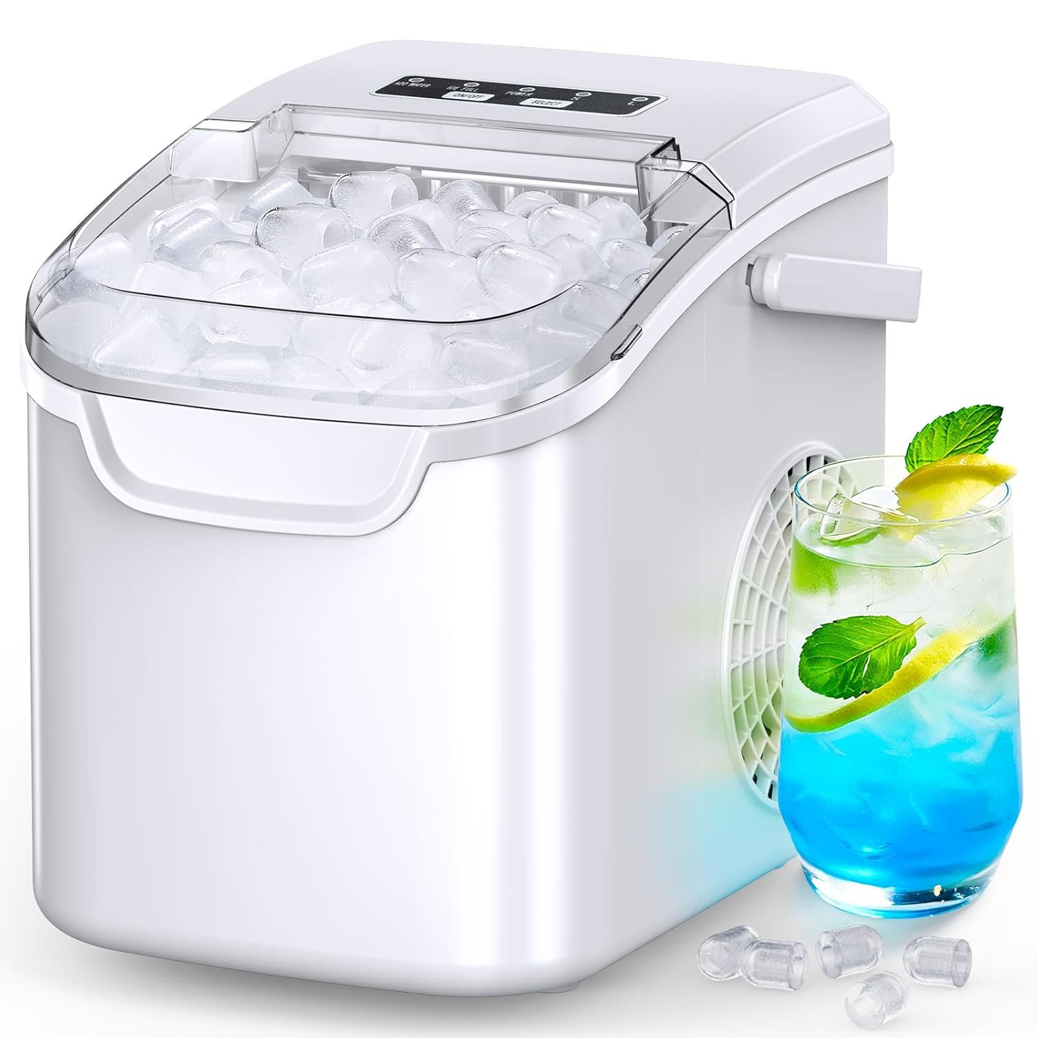 Maquina de Hielo Portatil de 26 Libras con Autolimpieza de Color Negro