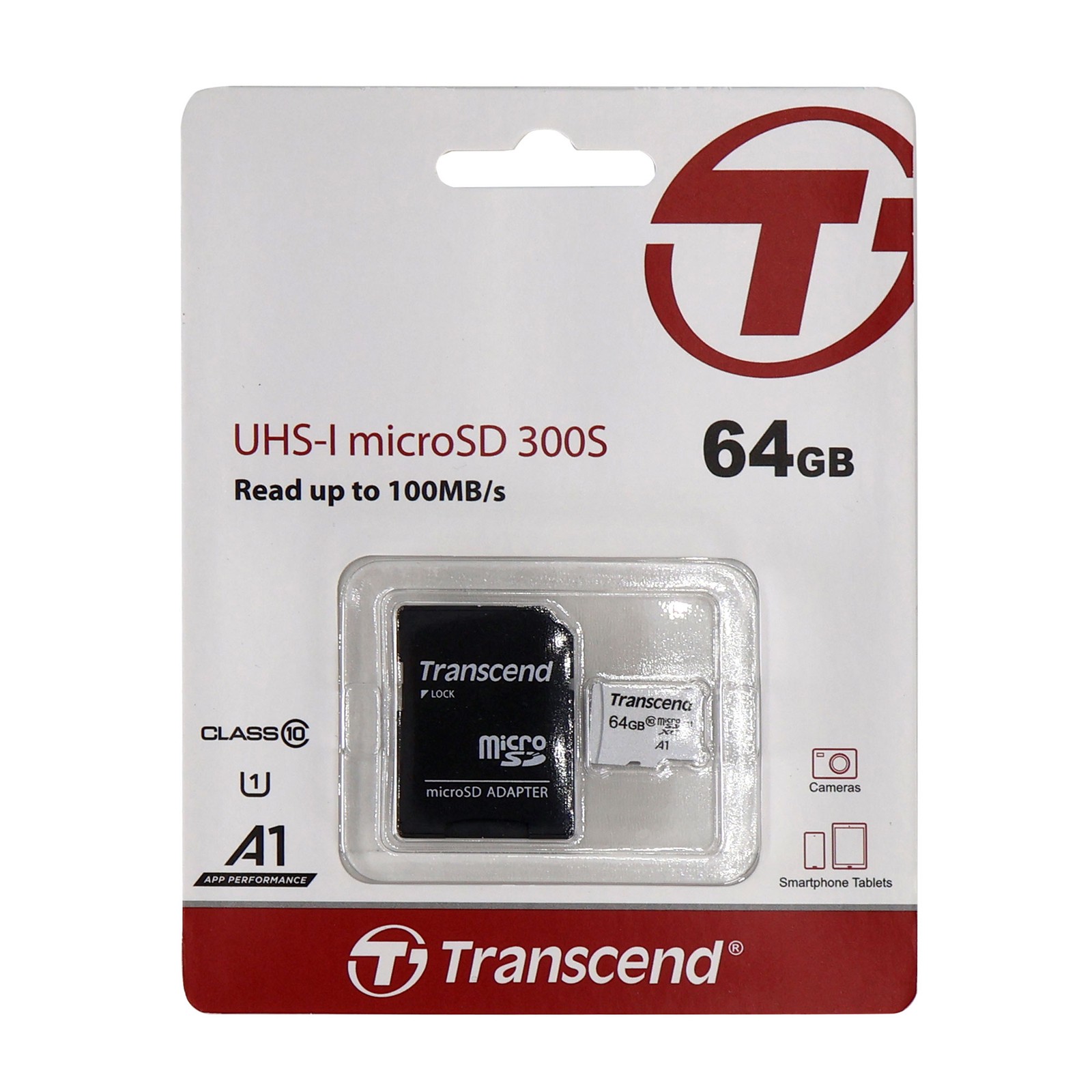 3-Pack Transcend 64GB 300S UHS-I microSD-PackC Memory Card with SD Adapter