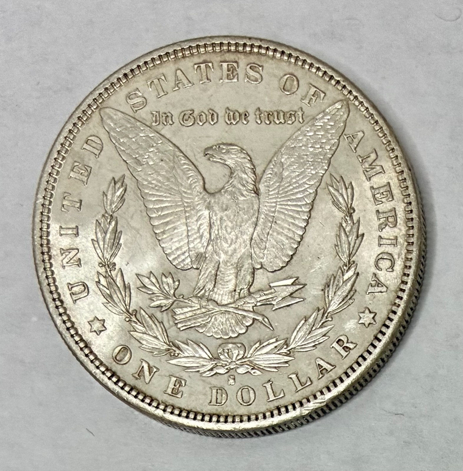 1880-S Morgan Silver Dollar, Brilliant Uncirculated, Soft Cloudy Appearance