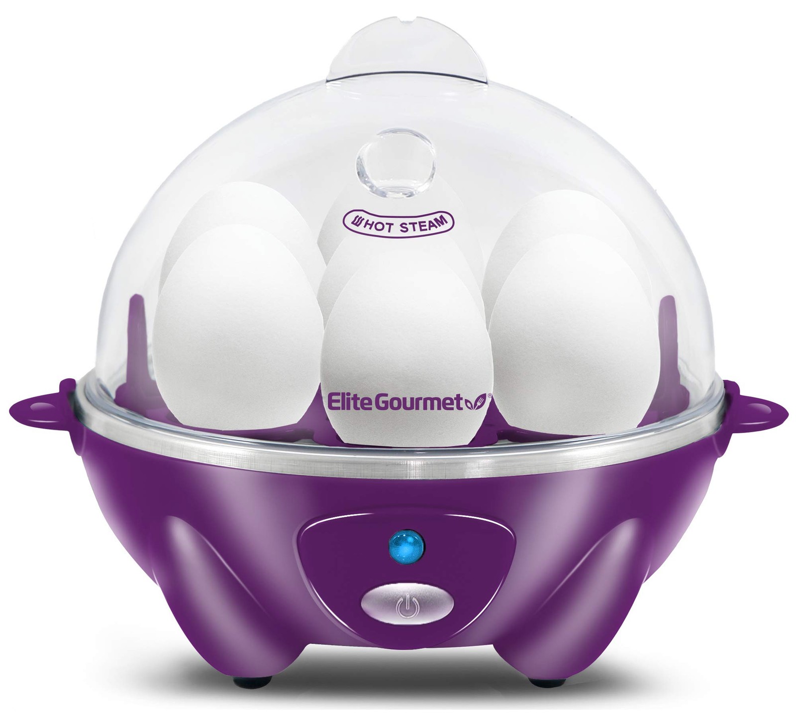 Elite Gourmet Easy Electric 7 Egg Capacity Cooker, Poacher, 7 Egg, Purple