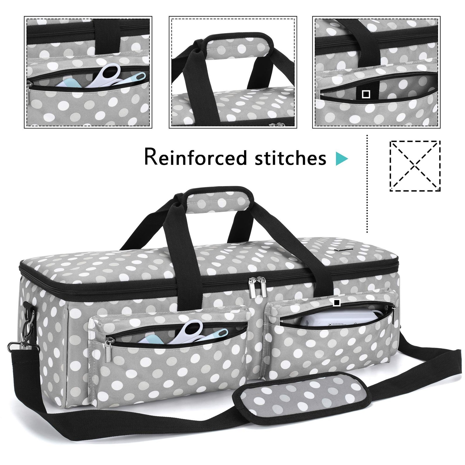 Luxja Carrying Bag Compatible with Cricut Die-Cut Machine and Double-Layer Or...