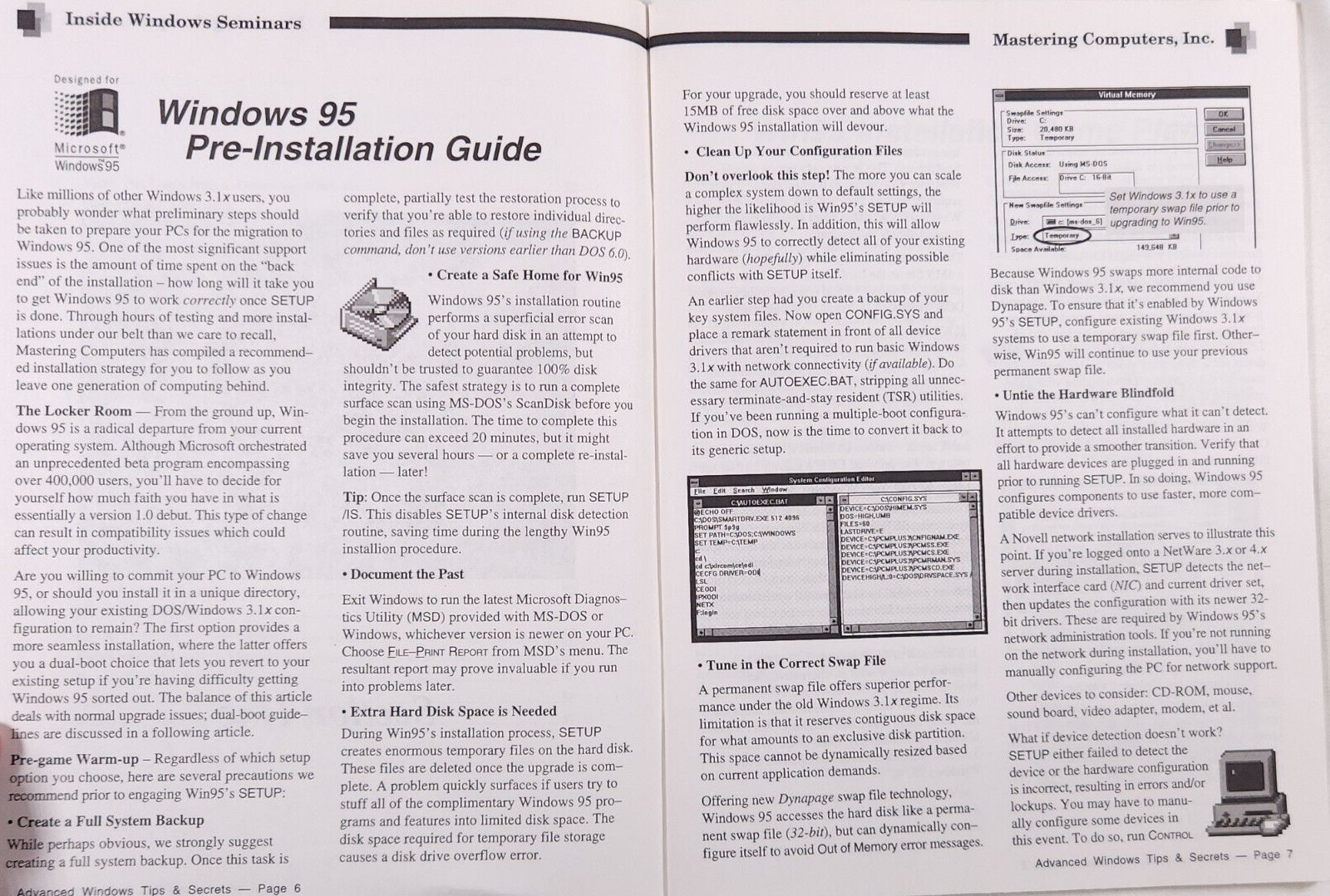 1996 Tips & Secrets Windows 95 Advanced Ultimate Trainer Mastering Computers