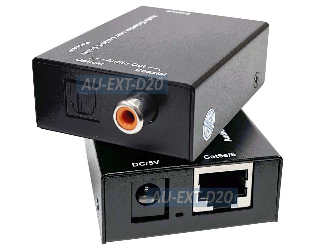 Premium Coax SPDIF Optical Dolby DTS Audio Extender Over Ethernet Cable Kit
