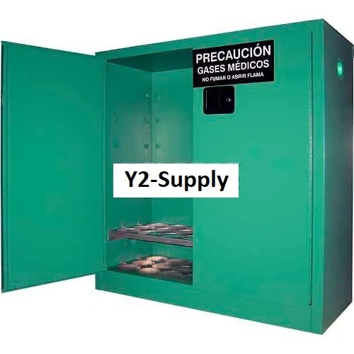 NEW! 24 D & E Cyl Vert Medical Fire Lined Gas Cab 43"Wx18"Dx44"H Manual Close!!