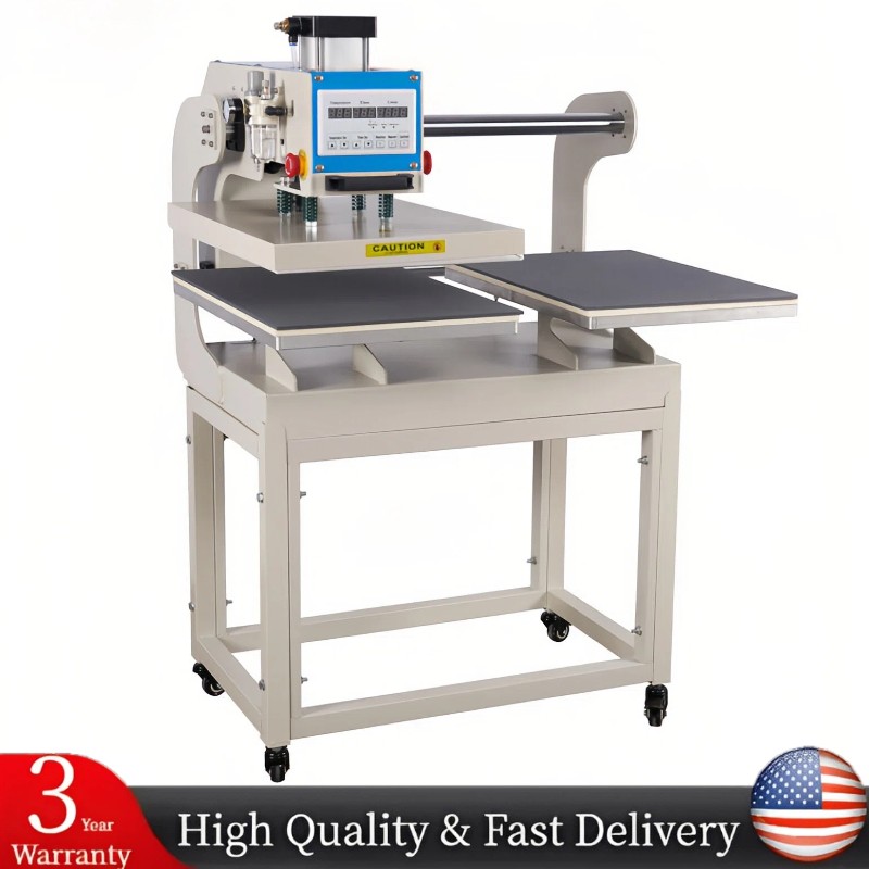 16x 24 Pneumatic Up-sliding Dual Platen Heat Press Machine Double Station Hoodie