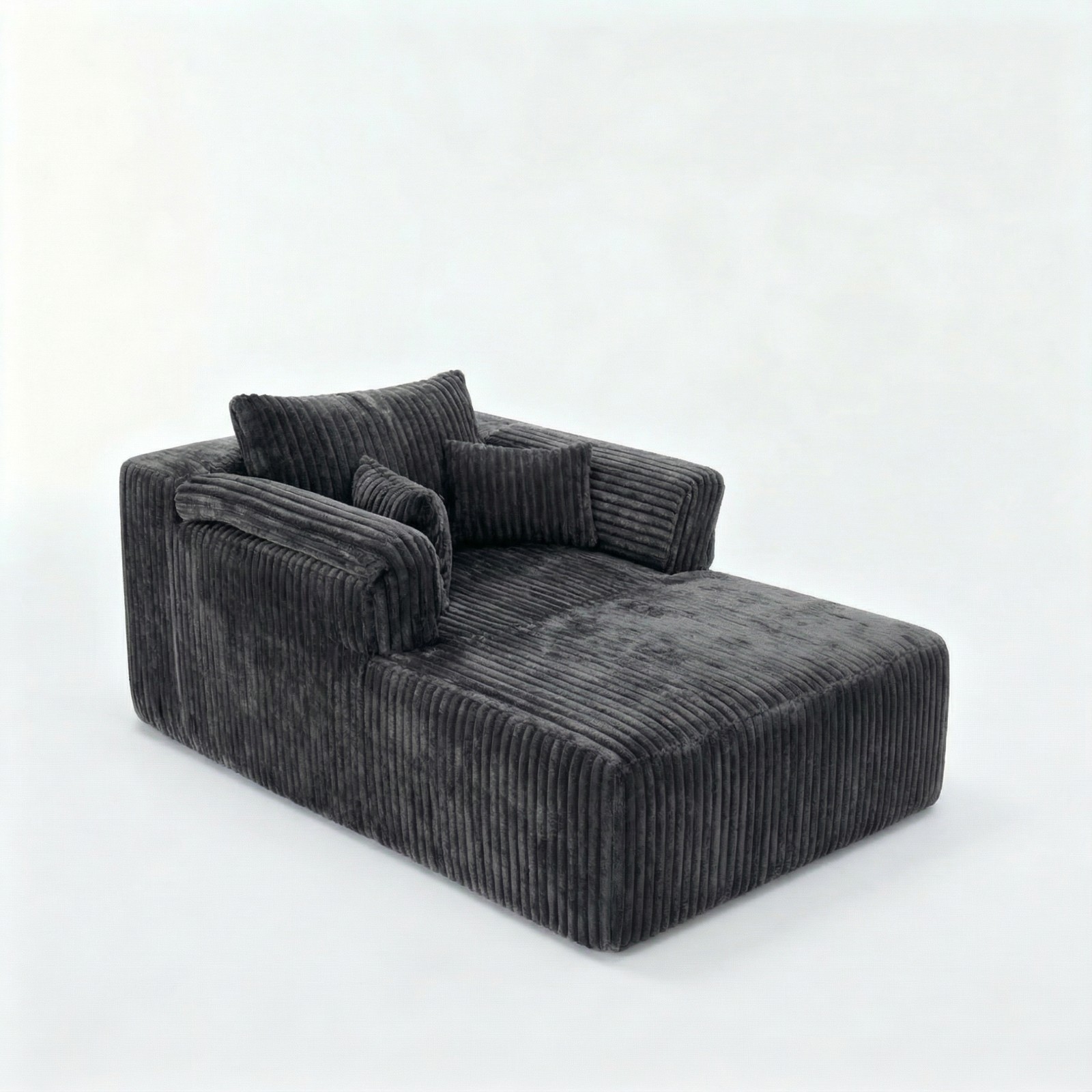 60-inch indoor oversized corduroy lounge chair, no assembly required (Grey)