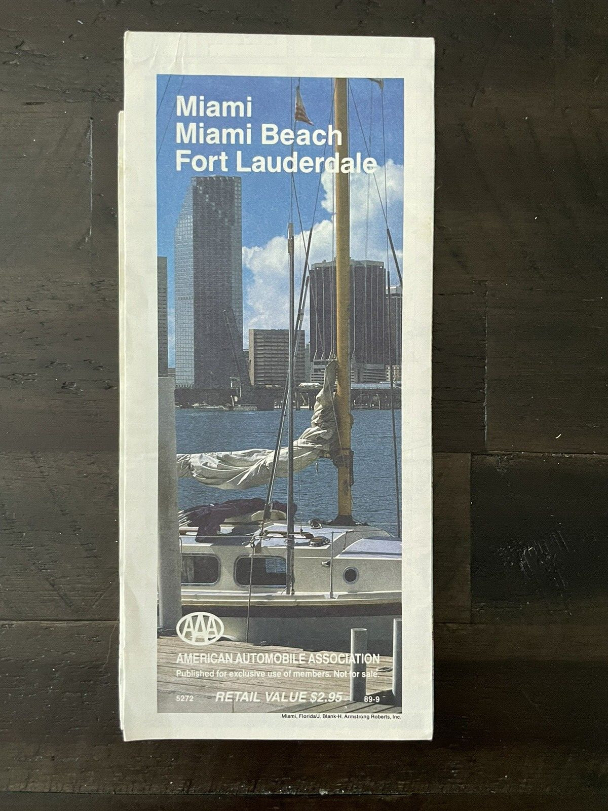 AAA Miami Miami Beach Fort Lauderdale Florida City Map Roads Used