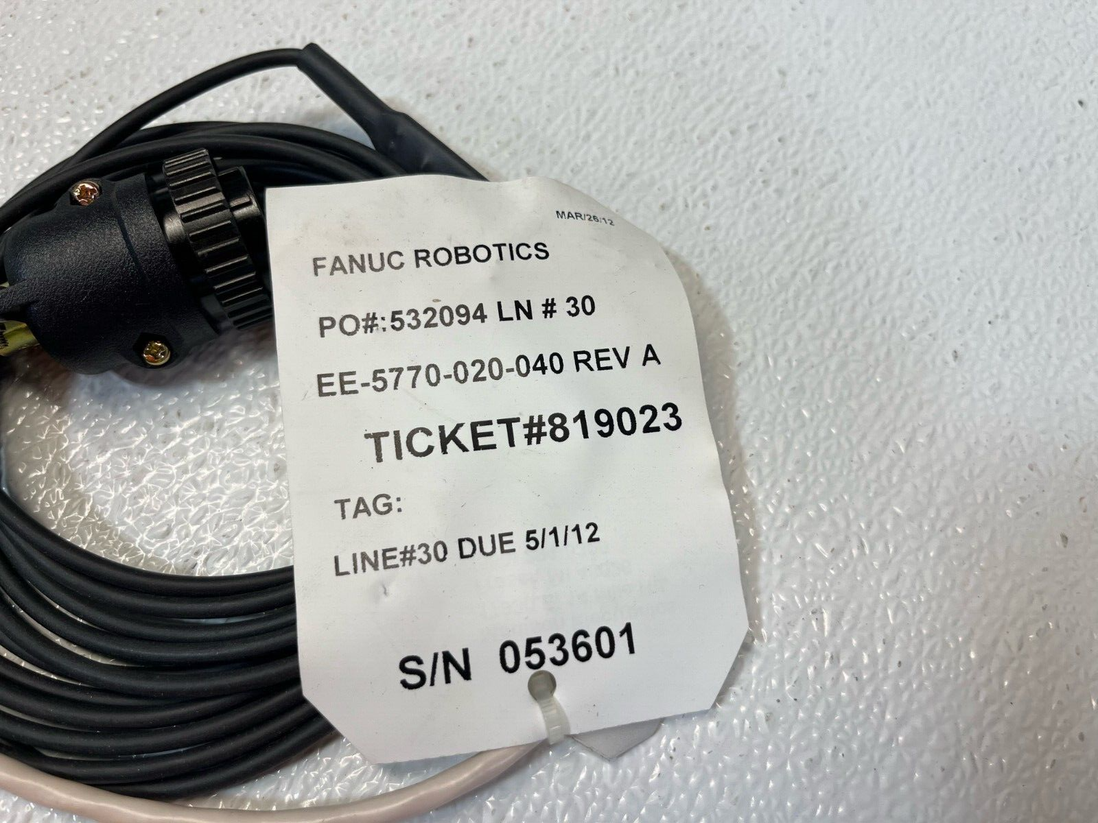 Fanuc EE-5770-020-040 REV A Cable