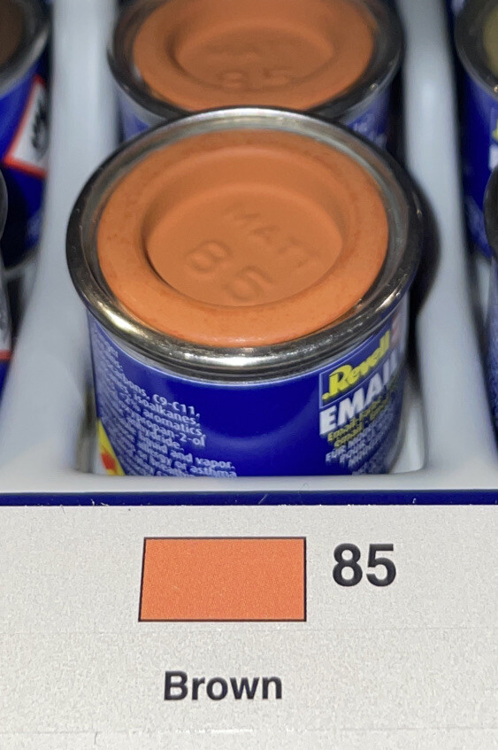 Revell enamel color paint 32185, Matt Brown.
