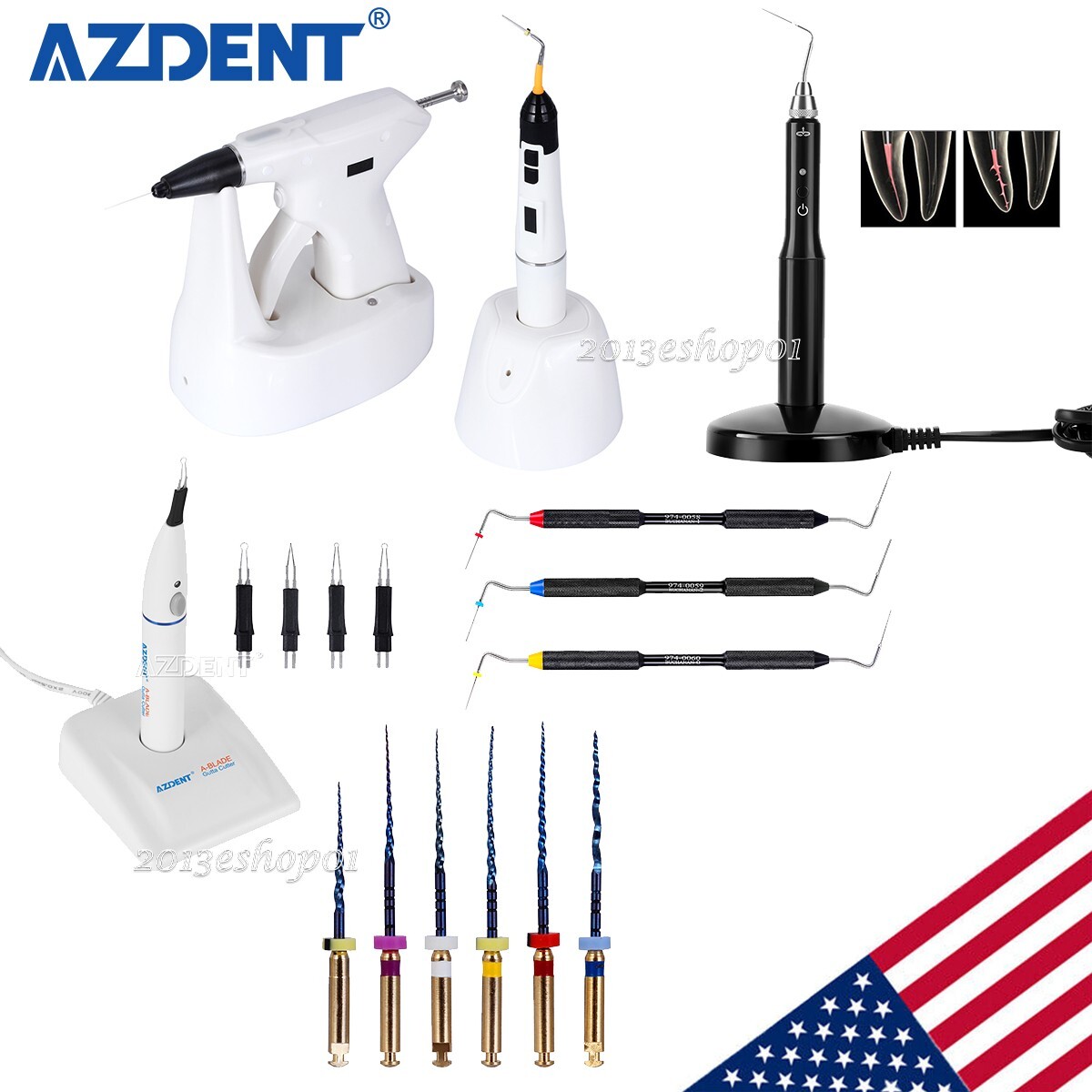 Dental Gutta Percha Obturation System /Endo Heated Pen/ Tooth Gum Cutter/ Files