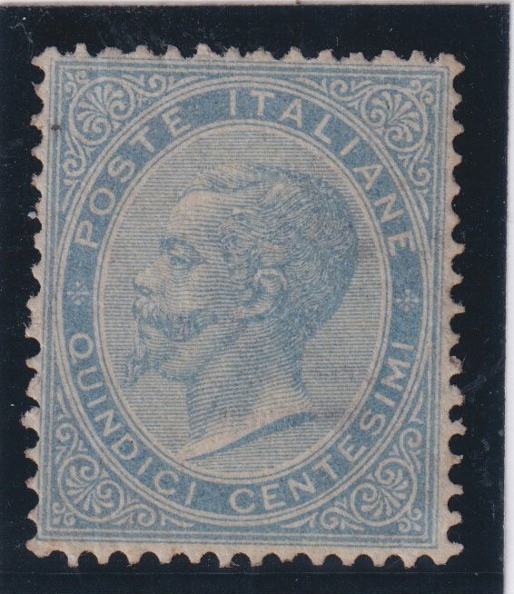 KINGDOM OF ITALY 1863 DE LA RUE 15C. M.N.H. CERT. DIENA