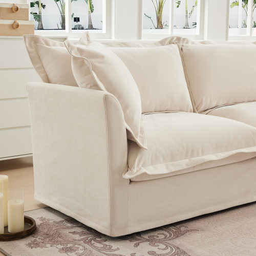 Armchair with 1 Big Back Cushion and 2 Big Toss Pillows Single Deep Seat Fabric