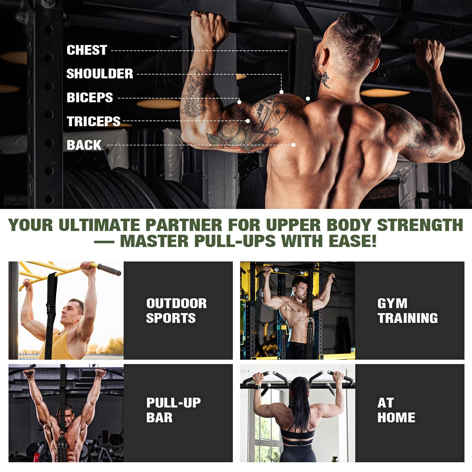 Pull Up Assistance Bands,Resistance Bands,Adjustable and Replaceable Pull Up ...
