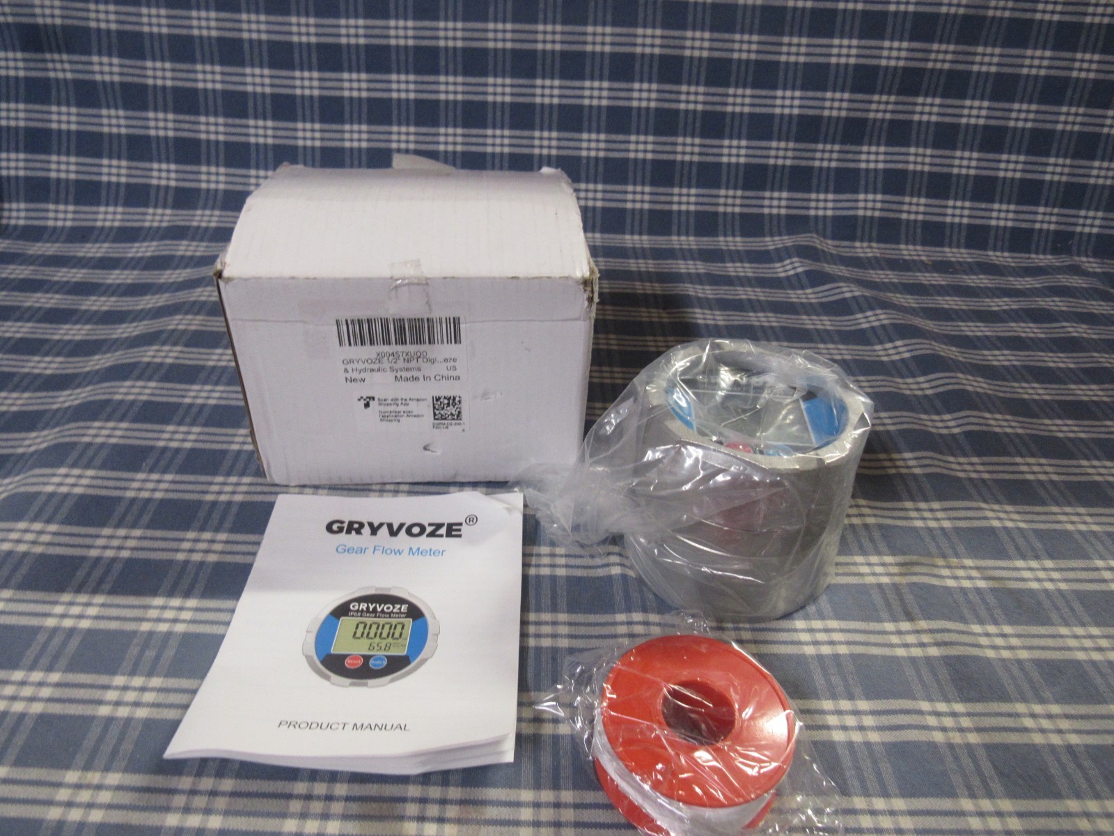 GRYVOZE 1/2" NPT Gear Oil Flow Meter (New Open Box) FAST FREE SHIPPING.