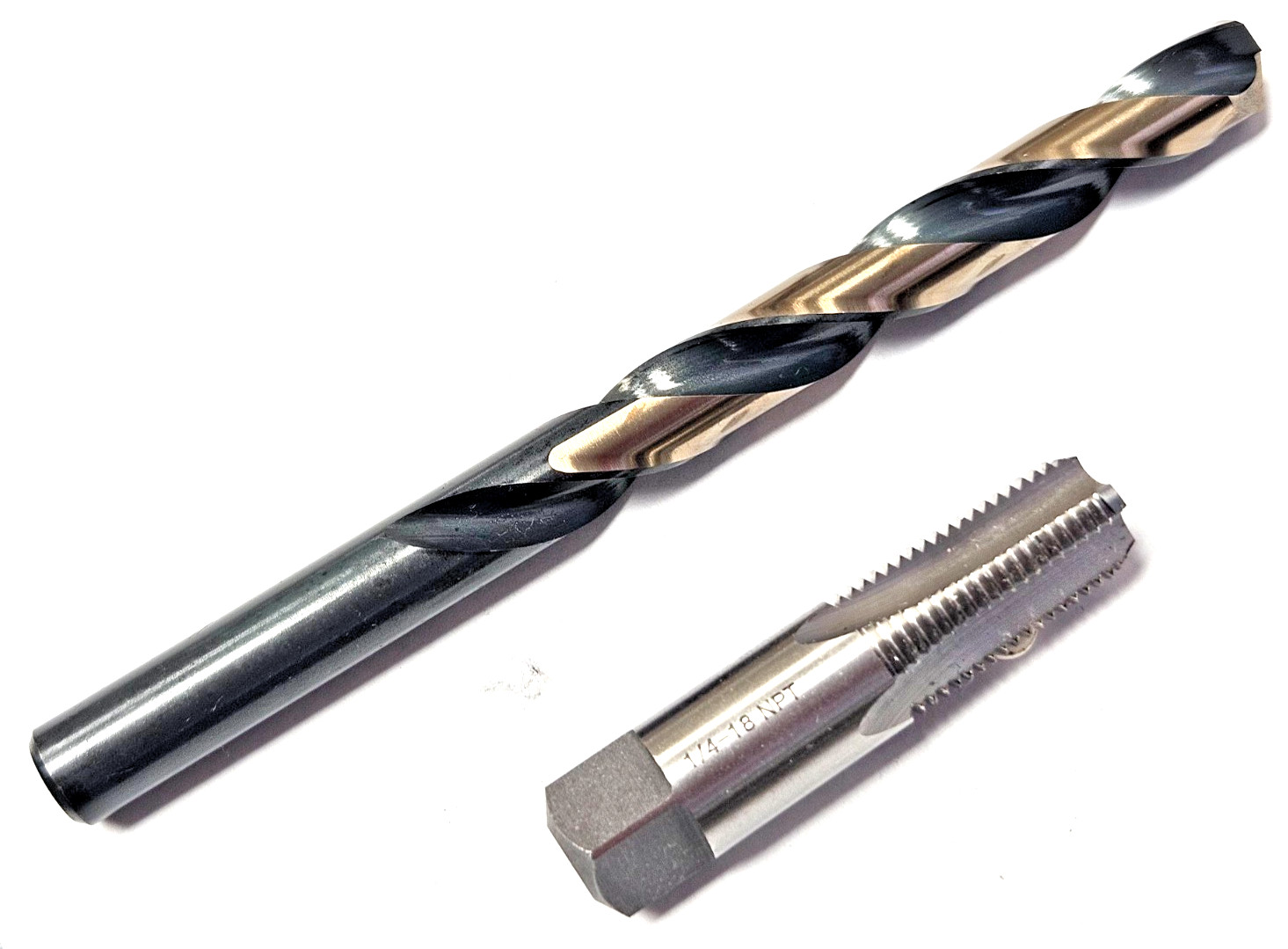 1/4-18 NPT Taper Pipe Tap W/ 7/16" Drill Bit For Cutting Morse & Drill America