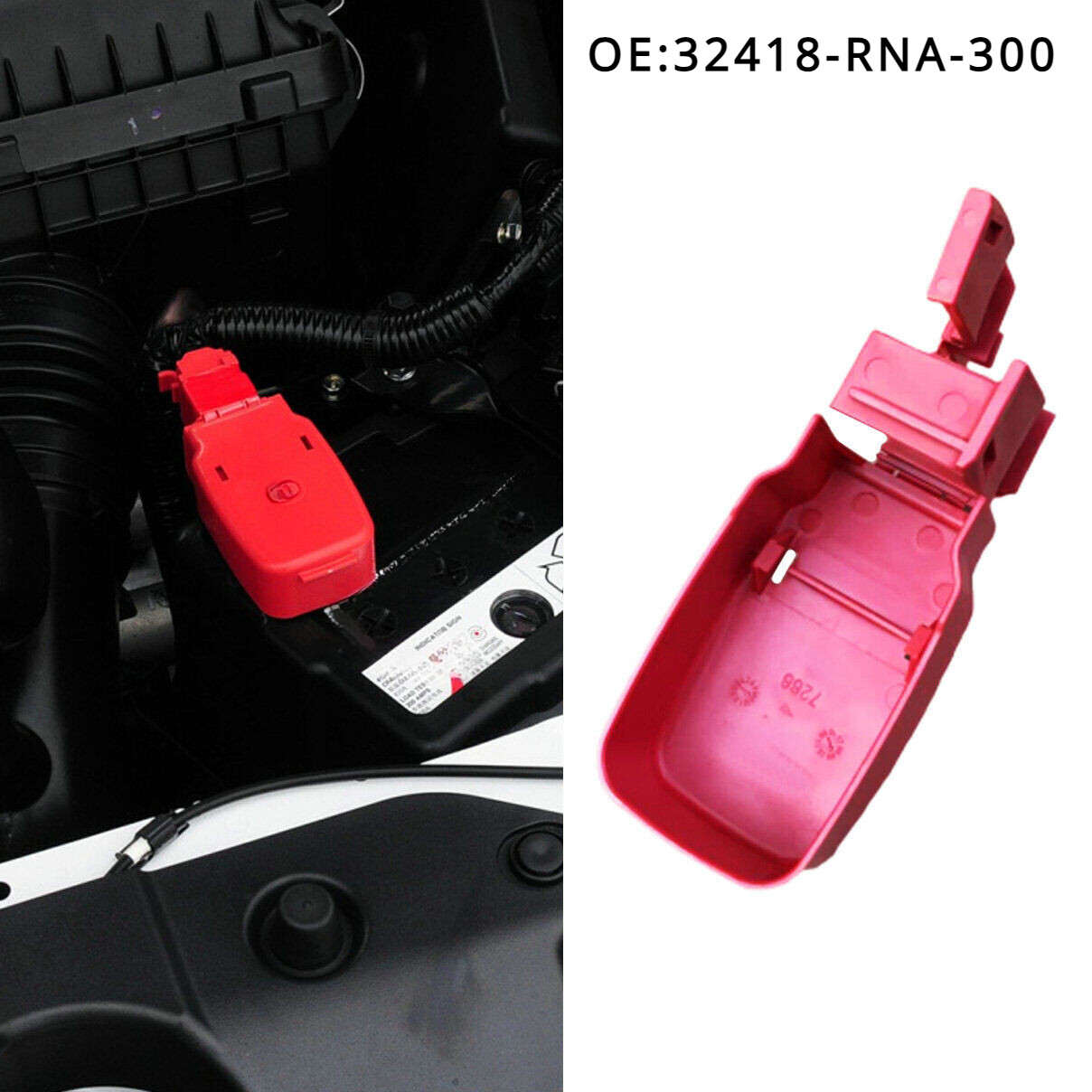 New Red Battery Terminal Cover Cap For Honda Civic 1.8l 2006-2015 32418-RNA-300*