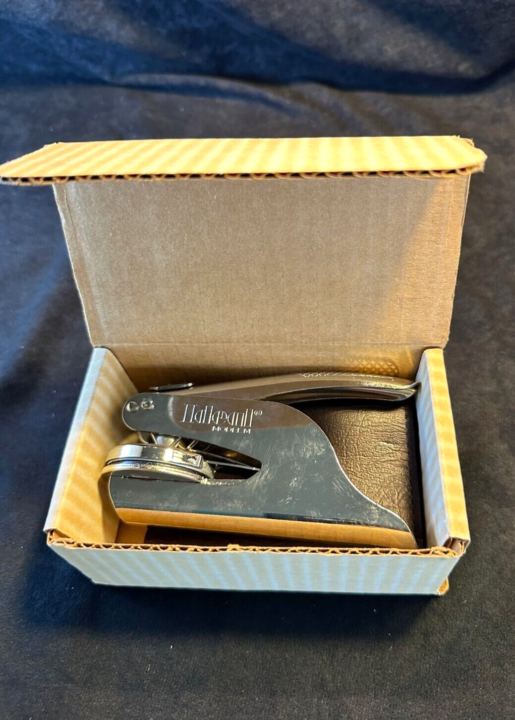 Ideal Model M1 Pocket Seal Embossing Tool 1 5/8" Insert Personalized with Case