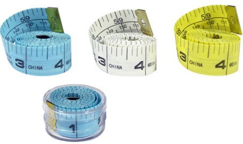 New 6-piece Assorted Colors Value-pack 60" Soft Fabric Tape Measures Dual-Side
