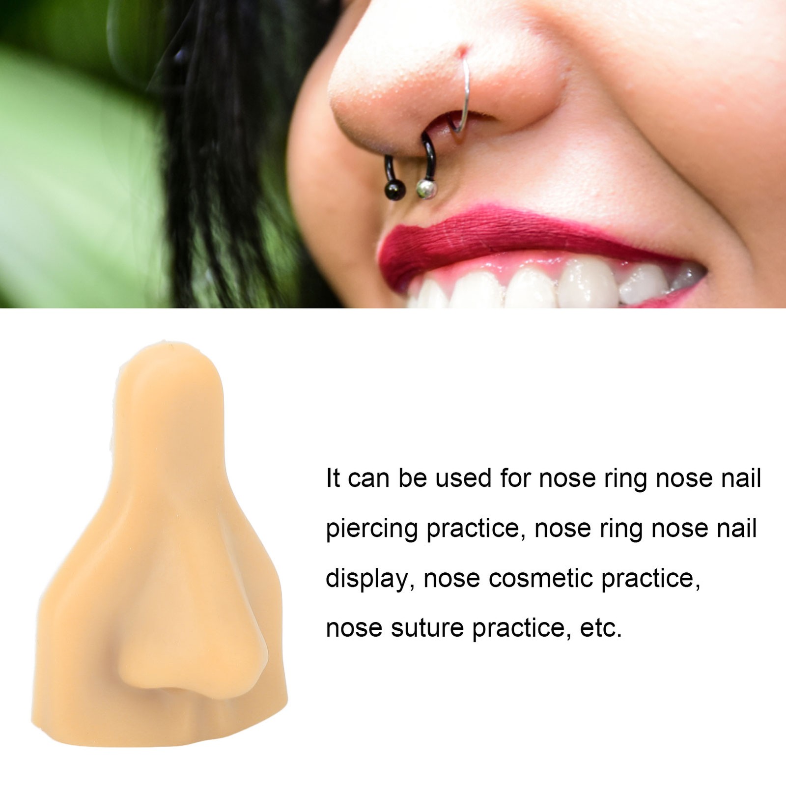 3D Silicone Nose Model Flexible Fake Nose Practice Model For Practicing Light