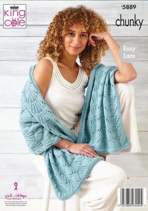 King Cole Chunky Knitting Pattern Wrap Scarf Hand Warmers Hat 5889