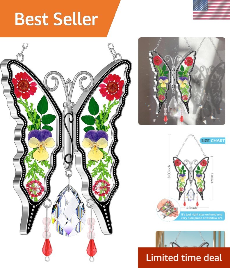 Sentimental Crystal Butterfly Suncatcher for Windows - Perfect for Any Occasion