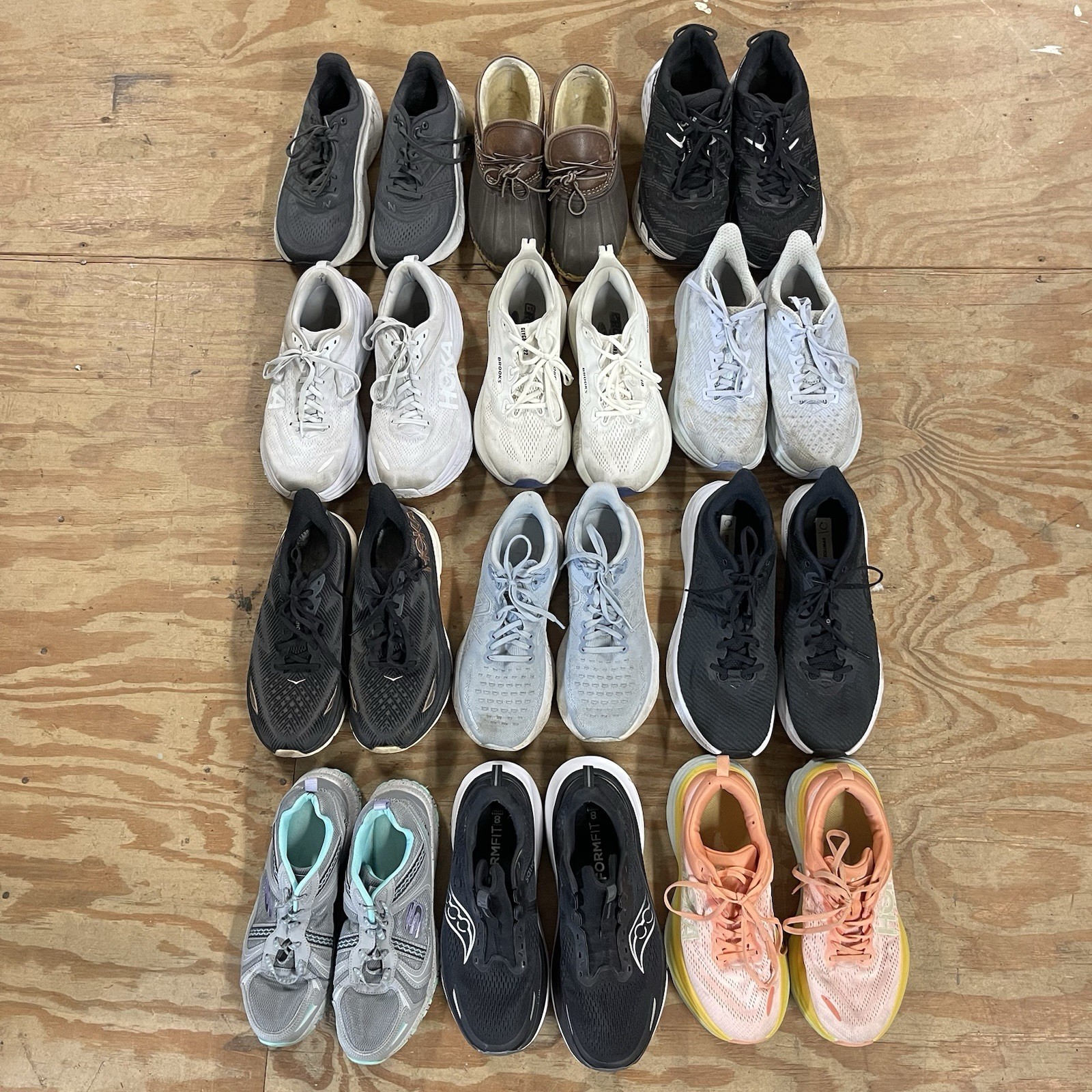 Lot Of 8 Pairs Athletic Shoes Bulk Wholesale Reseller Hoka Brooks Saucony Nike