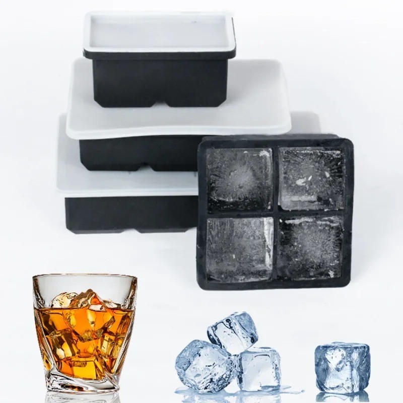 4/6 Grids Big Silicone Ice Cube Square Ball Maker Tray Large Sphere Molds Bar