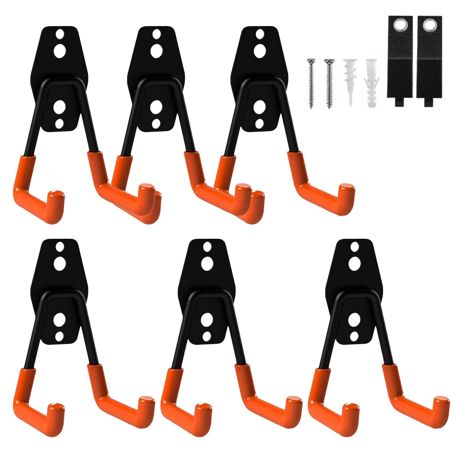 Garage Hooks Heavy Duty, 6 Pack Small Square Steel Garage Storage Hooks with ...