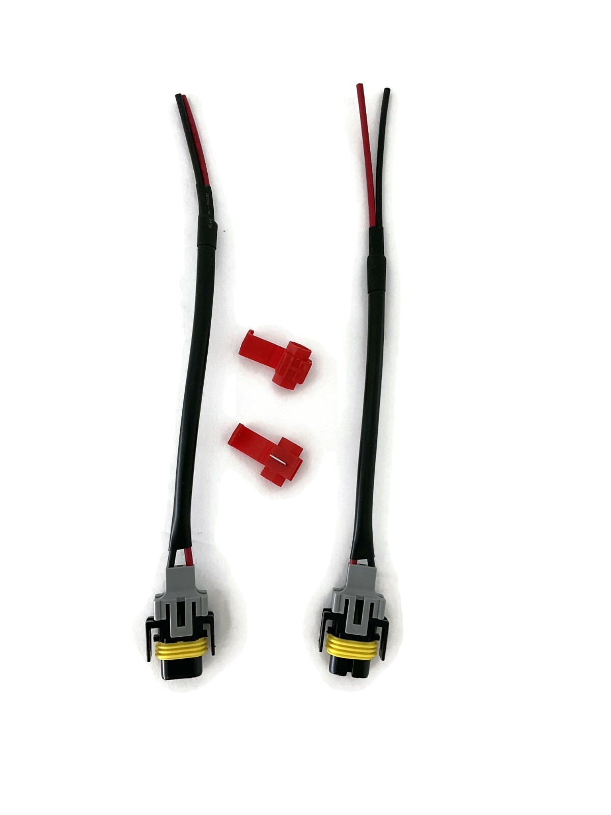 2 WIRE PIGTAILS W/FEMALE S H11 SOCKET  & TAP WIRE CONNECTORS FOR FOG LAMP LED